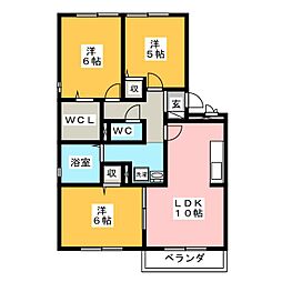 ロイヤルガーデンA 3LDKの間取図画像