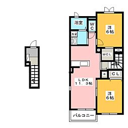 ジャンプレッソB 2LDKの間取図画像