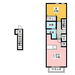 ラ・タンテ 1LDKの間取図画像
