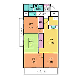 センチュリーハイランド 4LDKの間取図画像
