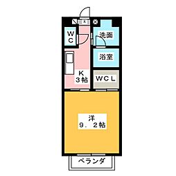 S・K松阪 1Kの間取図画像