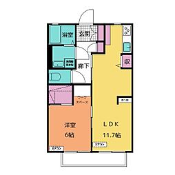 VANアベニューA 1LDKの間取図画像