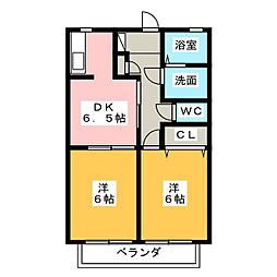グランデール泉C 2DKの間取図画像