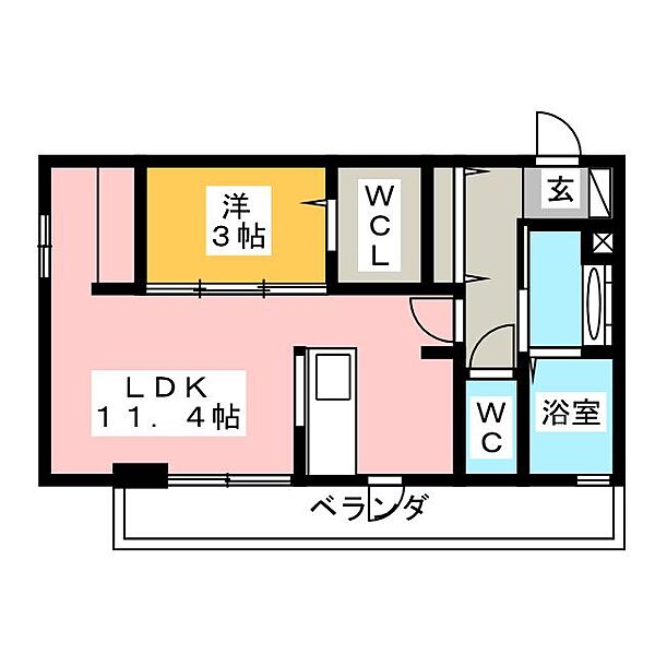 エクラ ｜三重県名張市希央台４番町(賃貸アパート1LDK・2階・37.68㎡)の写真 その2