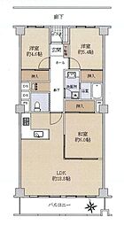 ならしのグランドサンハイツ 3LDKの間取図画像