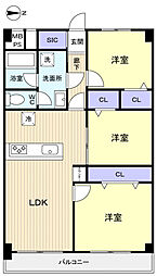 秀和薬園台レジデンス 3LDKの間取図画像