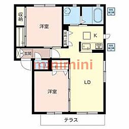 ファミール南茨木 2LDKの間取図画像