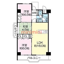 阪急東奈良高層住宅C棟 3LDKの間取図画像