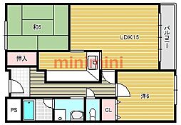 アメージング・グレイス 2LDKの間取図画像