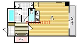 協同レジデンス摂津富田 ワンルームの間取図画像