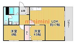 藤本マンション 2LDKの間取図画像