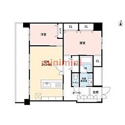 オアシスブリリアント 2LDKの間取図画像
