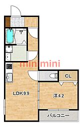 仮)フォレ下穂積2丁目 1LDKの間取図画像