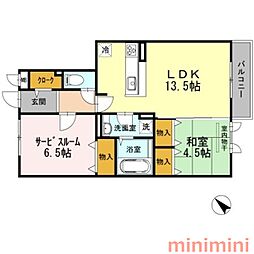 SUNSQUARE千里万博 2LDKの間取図画像