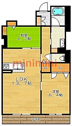 シャーメゾンリーゾス 2LDKの間取図画像