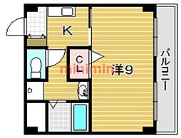 イーズ南春日丘 1Kの間取図画像