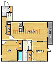 メゾンファミーユ 2LDKの間取図画像