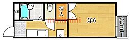 ウィンヒル上郡2 1Kの間取図画像