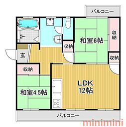 陽和台第4住宅4号棟 2LDKの間取図画像
