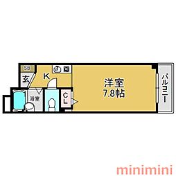 アビタシオン・F ワンルームの間取図画像