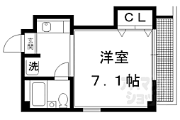 京福電気鉄道北野線 北野白梅町駅 徒歩15分の賃貸マンション 3階1Kの間取り