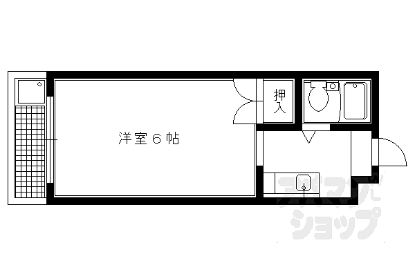 ハイツテレマン 102｜京都府京都市左京区松ケ崎御所ノ内町(賃貸マンション1K・1階・16.28㎡)の写真 その2