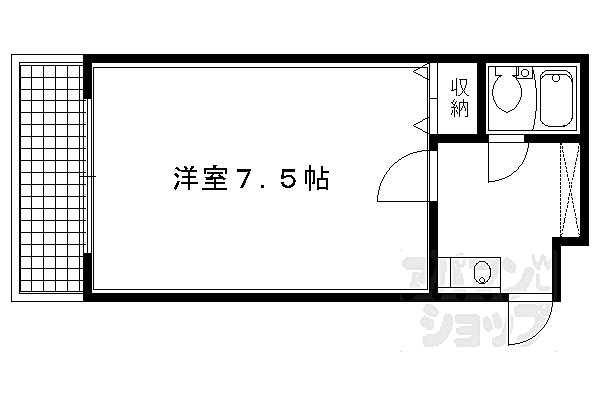 京都府京都市左京区静市市原町(賃貸マンション1K・2階・20.30㎡)の写真 その2