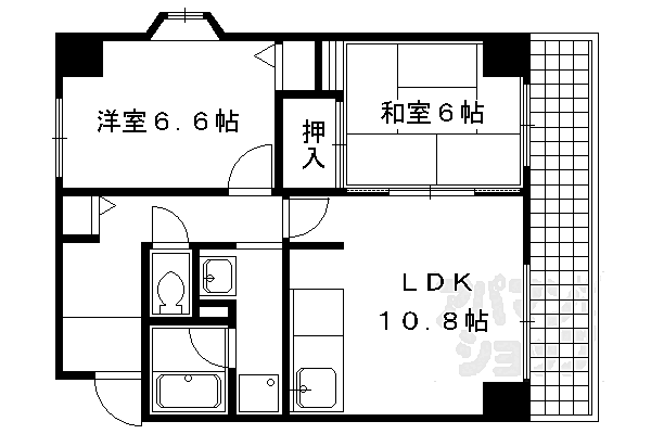 京都府京都市中京区西洞院三条下ル柳水町(賃貸マンション2LDK・6階・57.26㎡)の写真 その2