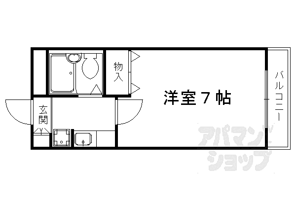 ロイヤルヒルズ鷹ヶ峯 405｜京都府京都市北区鷹峯黒門町(賃貸マンション1K・4階・20.16㎡)の写真 その2