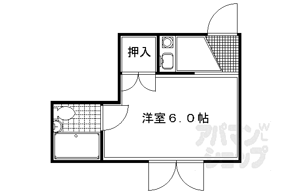 京都府京都市左京区田中里ノ内町(賃貸マンション1K・3階・15.58㎡)の写真 その2