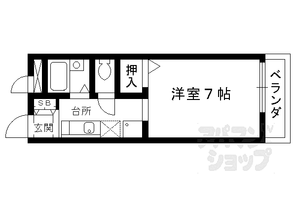 第二養稼公寓 202｜京都府京都市北区大宮南田尻町(賃貸アパート1K・2階・20.00㎡)の写真 その2