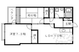 京阪本線 神宮丸太町駅 徒歩20分の賃貸マンション 4階2LDKの間取り