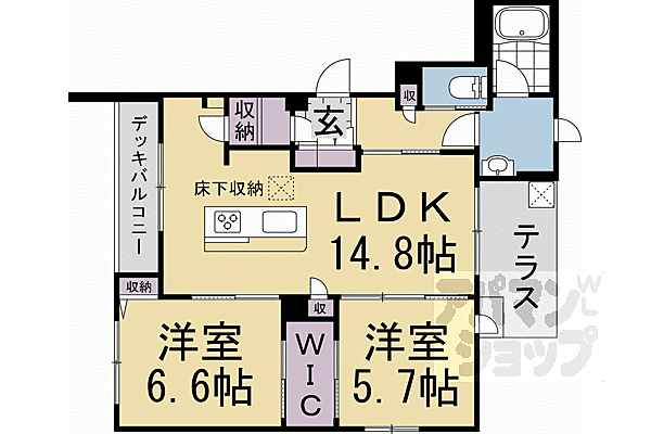 京都府京都市上京区寺町通鞍馬口下る高徳寺町(賃貸マンション2LDK・1階・64.62㎡)の写真 その2