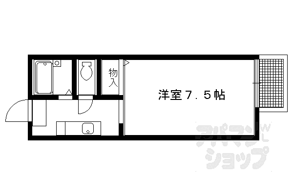 ルミエール松ヶ崎 107｜京都府京都市左京区松ケ崎久土町(賃貸マンション1K・1階・22.50㎡)の写真 その2