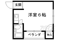 シティーハイツ加茂川 ワンルームの間取図画像