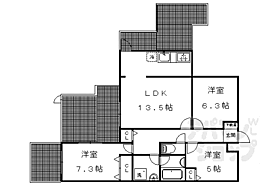 京都府京都市左京区岡崎入江町（賃貸マンション3LDK・4階・67.77㎡） その2