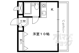 ＡＺビル 2階1Kの間取り
