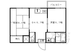 ブランソレーユ 2DKの間取図画像
