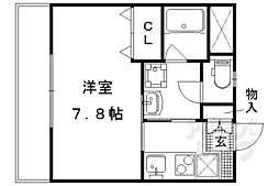 京阪本線 出町柳駅 徒歩4分の賃貸マンション 2階1Kの間取り