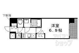 京都地下鉄東西線 二条駅 徒歩13分の賃貸マンション 2階1Kの間取り