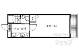 叡山電鉄叡山本線 茶山・京都芸術大学駅 徒歩2分の賃貸マンション 3階1Kの間取り