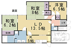 京阪本線 出町柳駅 徒歩24分の賃貸一戸建て 3LDKの間取り
