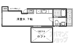 ＯＭＬ北山 2階ワンルームの間取り