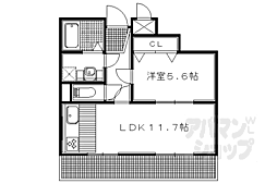 京阪本線 出町柳駅 徒歩12分の賃貸マンション 2階1LDKの間取り