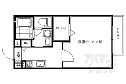 JR山陰本線 円町駅 徒歩10分の賃貸アパート 2階1Kの間取り