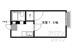京阪本線 出町柳駅 徒歩26分の賃貸マンション 1階1Kの間取り