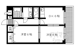 京都地下鉄東西線 東山駅 徒歩10分の賃貸マンション 5階2DKの間取り