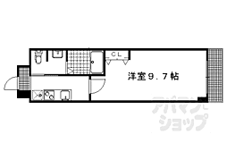 京阪本線 出町柳駅 徒歩12分の賃貸マンション 1階1Kの間取り