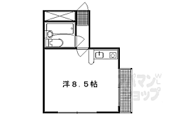 京都市営烏丸線 丸太町駅 徒歩20分の賃貸マンション 4階1Kの間取り