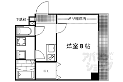 京都市営烏丸線 今出川駅 徒歩18分の賃貸マンション 1階1Kの間取り